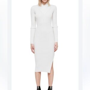 All Saints White Long Sleeve Dress